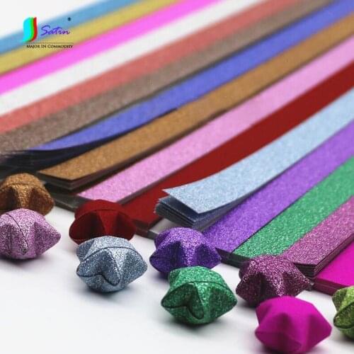 Multicolor Handcraft Paper With Shining Origami Paper Lucky Stars Origami Paper DIY Material 360pcs/lot S0153H