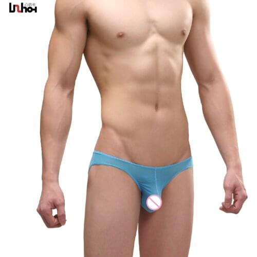 Sexy Mens Penis Pouch Briefs Gauze Mesh Transparent Sexy Panties See Through Male Underpant Erotic Lingerie Underwear Plus Size