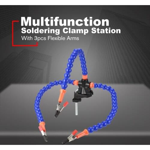Bench Vise Table Clamp Soldering Station with 3pc Flexible Arms Soldeirng Iron Holder PCB Welding Repair Third Hand Tool