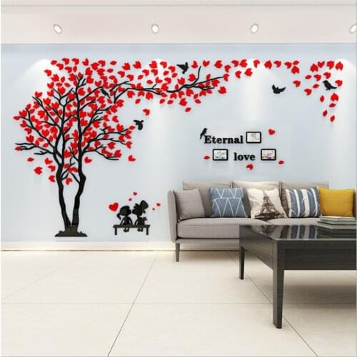 DIY Large Size Wall Sticker Tree Sweet Couple Photo Wall Decoration Art TV Background Wallpaper Home Decor Living Room Stickers