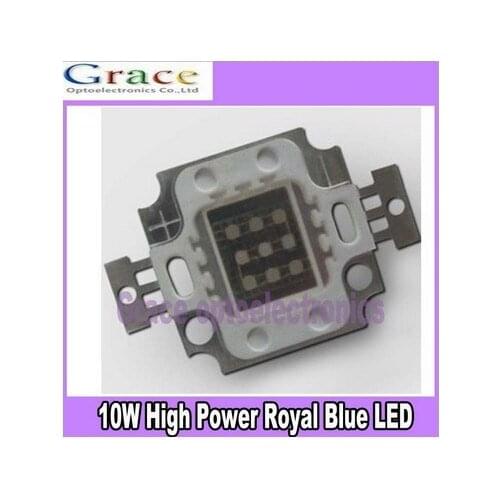 50pcs/lot 10W High Power LED Emitter 400Lm Blue Color 445-455nm DC9-11V 1050mA LED Light floodlight source