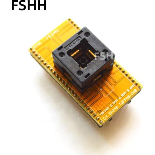 TQFP48 to DIP48 Programmer adapter LQFP48 QFP48 test socket Pitch=0.65mm Size=6.9mmX8.6mm
