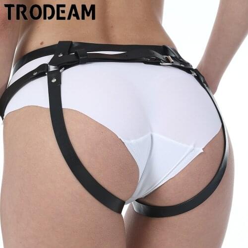 TRODEAM Sexy Harajuku Leather Harness Garter Gothic Buttocks Belt Stocking Suspenders Straps Erotic Leg Harness Bondage Lingerie