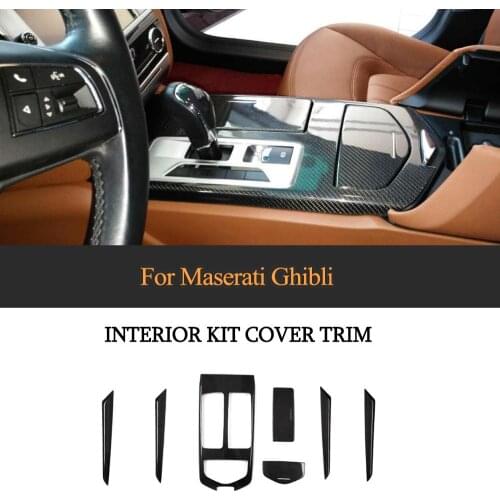 For Maserati Ghibli 2014-2017 Dry Carbon Interior Trims Standard Model Dash Kit Central Console Cover Door Trims Decoration