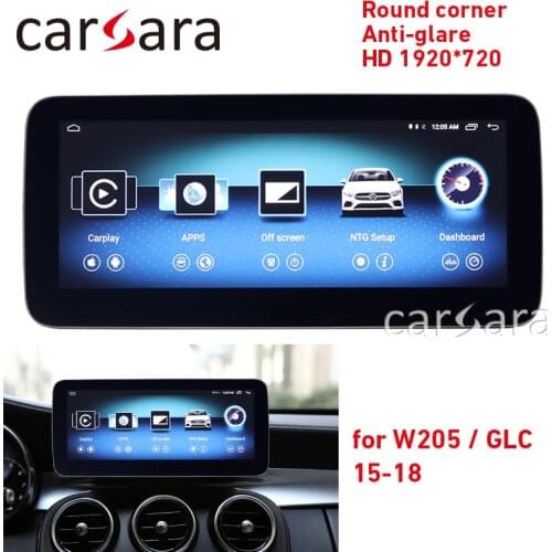 W205 GLC android CD player round corner anti-glare HD 1920*720 screen GPS radio stereo dash multimedia display