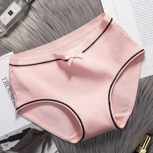 Womens underwear wholesale interior femenina Lingerie underwear 2020 New cotton striped bow lace