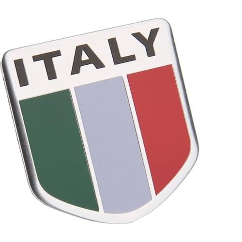 Badge Italy Flag Car Styling For Fiat 500 500L Panda Audi Renault Mini Cooper Benz E C BMW 3 5 Aluminum Sticker Emblem Decal