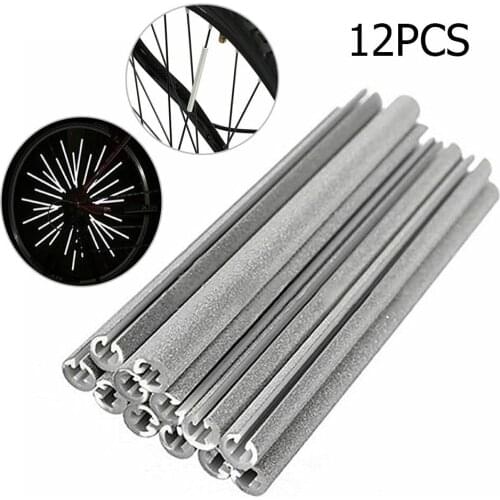 12pcs Bicycle Reflective Warning Light Luminous Spoke MTB Mountain Road Bike Wheel Reflector 80mm Cycling Accessories Parts