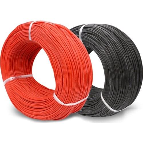 2M Two Wires10/12/14/16/18/20/22/26AWG Silicone Wire SR Wire Flexible Stranded Copper Electrical Cables 1M black+1M red For RC