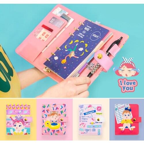 2020 stickers notebook Weekly planner set journal A6 A7 girl student Cartoon cute kawaii diary office supplies Free shipping