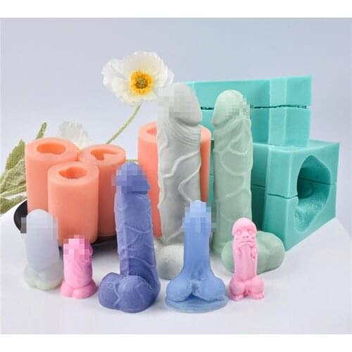 3d Sexy Penis Silicone Body Candle Mold Different Size Baking Sugar Candle Wax Torso People Organ Soap Candle Making Resin Mold