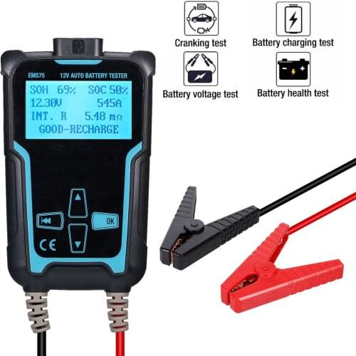 12V-24V Car Battery Tester Analyzer 100-2200 CCA Test Automotive Lead-acid Storage Battery Starting Charging systems