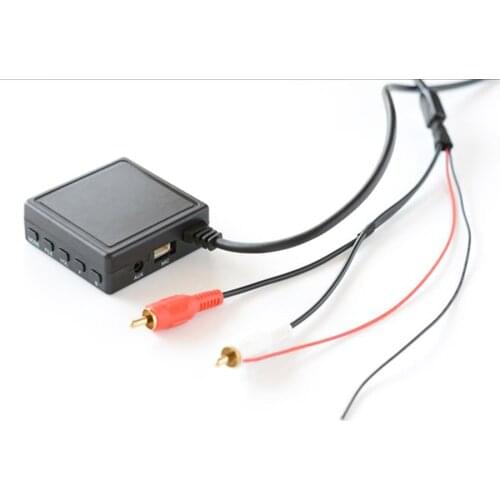 Car 2 RCA AUX Music Adapter Wireless Audio Bluetooth 5.0 Cable Microphone Adapter