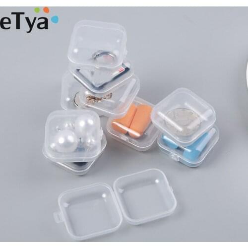 5pcs Plastic Jewelry Storage Box Organizer Case Women Transparent Jewelry Small Package Box Travel Storage Jewelry Box Case