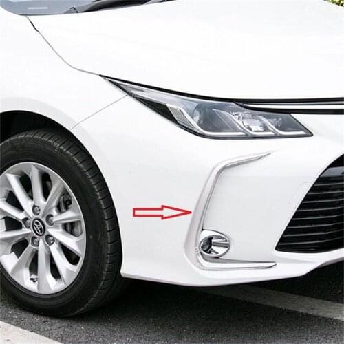 For Toyota Corolla 2019 Chrome Front Foglight Fog Light Cover Trim Car SUV Styling Accessories