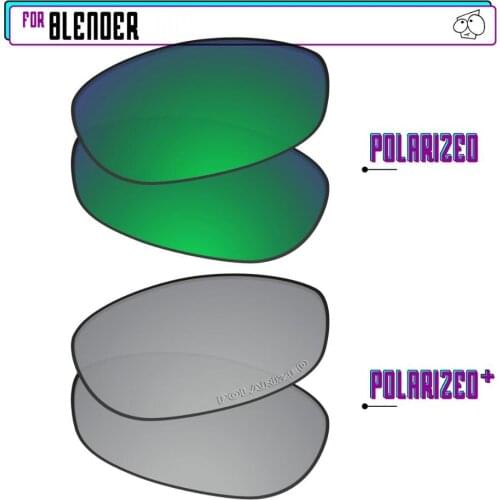 EZReplace Polarized Replacement Lenses for - Oakley Blender Sunglasses - SilverP Plus-Green P