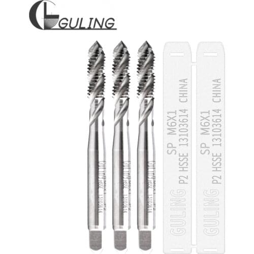 GULING HSS-E Spiral Fluted Taps BRIGHT coating thread Metric machine tap M1~M24