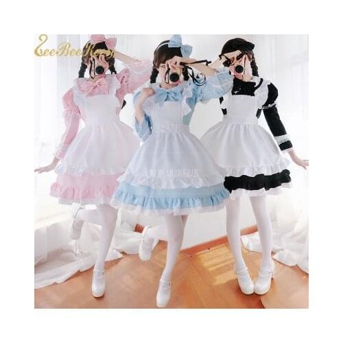 Alice in Wonderland Costume Lolita Dress Maid Cosplay Christmas Carnival Halloween Costumes F Women Maid Lolita Cosplay Costume