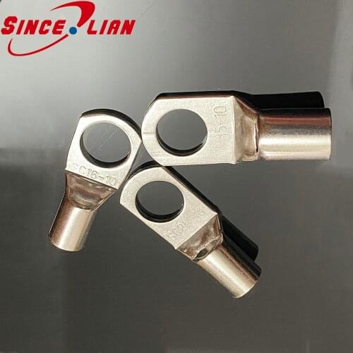 Tinned Copper Cable lugs Crimp SC16-10 SC25-10 SC35-10 Battery Terminals Wire Connecting Terminal Bolt Hole Terminals Connector