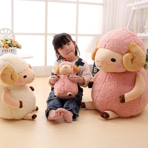 Cute goat plush toy kawaii simulation animal sheep soft toy holding sleeping doll alpaca doll for childrens gift 26inch 65cm