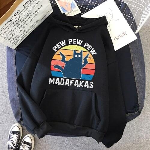 Hoody Personality Letter Cat Clothes Pew Madafakas Printing Mens Hoodies Street Man Pullover Funny Oversized Hoodie Mens