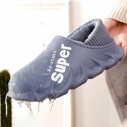 Women Men Winter Warm Slippers Slip On Scuff Clogs EVA Soft Sole Waterproof Slides Short Plush Platform House Shoes Indoor Mules