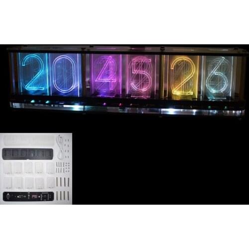 DIY Kits RGB LED Imitate Glow Tube Clock LED Music Spectrum Time Tube Night Light Full Color RGB Home Decoration Gift