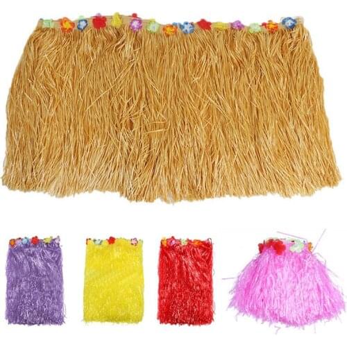 New Table Skirt Hawaiian Luau Flower Grass Garden Wedding Party Beach Decor Khaki