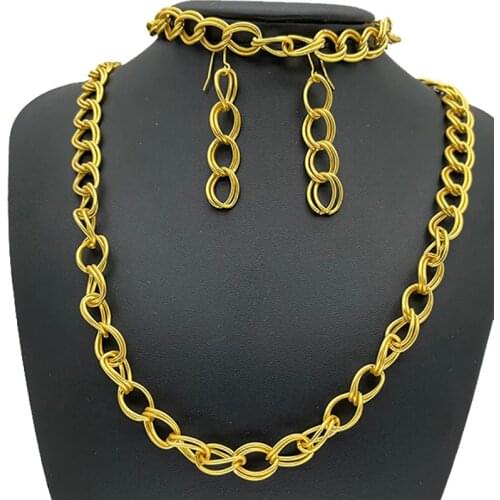 New FashionAfrican Ethiopia Fashion gold color jewelry sets Dubai for women best gifts Party wedding Necklace and Earrings