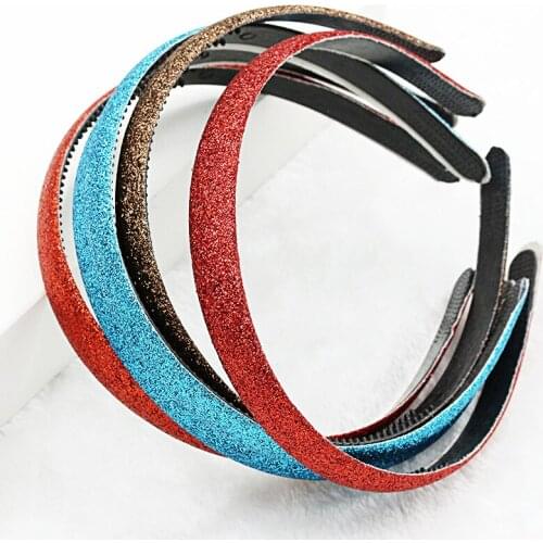 1Pcs Simple Shiny Frosted Gold Powder Candy Color Soft Headband For Women Hairband Bezel Girls Hair Accessories Simple Headwear