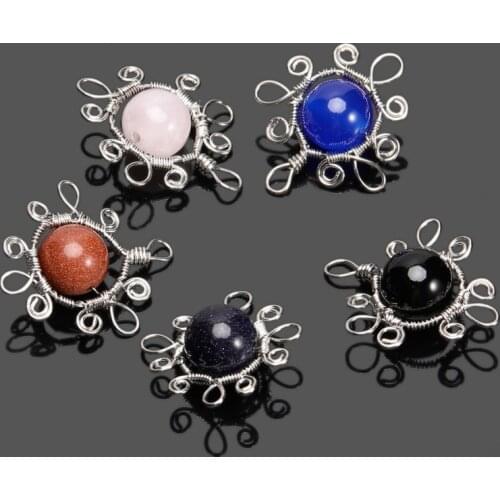 1pc Natural Austrian Crystal Stone Elfin Hair Transfer Beads Pendant Creative for Women Jewelry Making DIY Necklace Accessories
