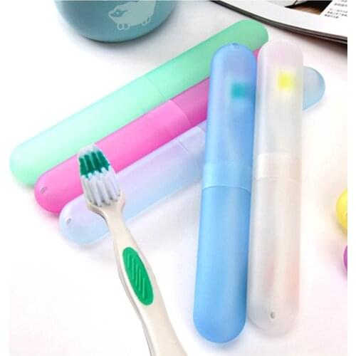 Portable Travel Hiking Camping Toothbrush Protect Holder Case Box Tube Cover Dust-proof Toothbrush Organizer Cases Random Colors