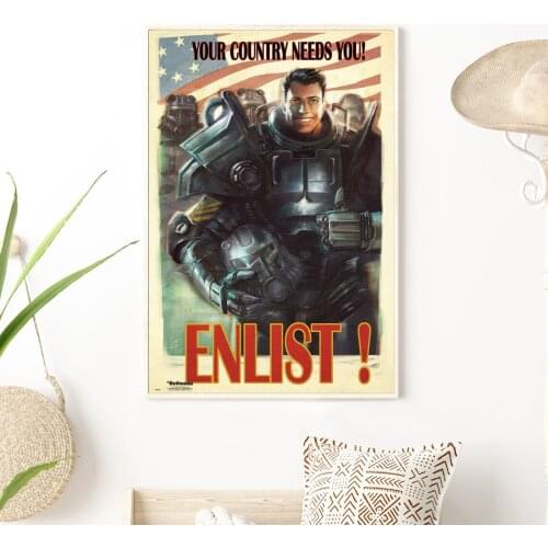 Fallout Game Retro Poster Video Game Poster PC,PS4,Exclusive Role-playing RPG Game Canvas Custom Poster Alternative Artwork Gift