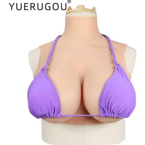 Crossdresser Realistic Huge Fake Boobs Silicone Breast Plate Forms Enhancer Tits For Drag Queen Shemale Transgender DEGH Cup
