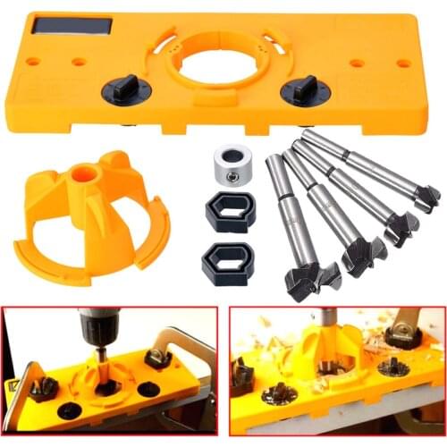 Forstner Bit Wood Cutter Carpenter And 15-35MM Concealed Cup Style Hinge Jig Boring Hole Drill Guide Woodworking Tools DIY