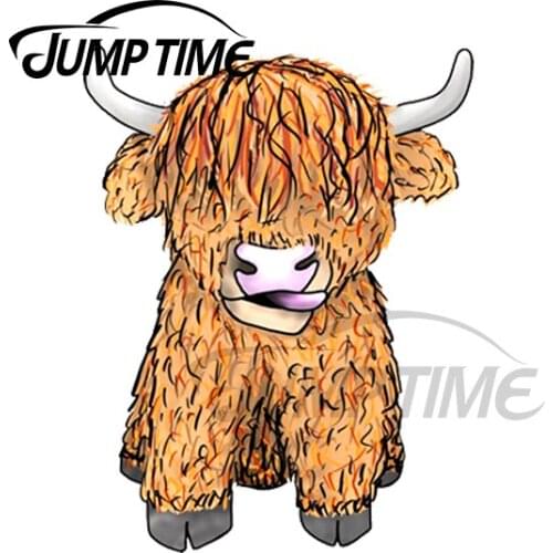 JumpTime 13 x 4.2cm For Fergus the Highland Cow Car Stickers Vinyl Occlusion Scratch Decoration Laptop Vehicle Waterproof Decal