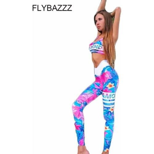 Women Fitness Suit For Yoga Set Print Gym Woman Sportwear Bra & Leggings High Stretch Gym Clothing Tracksuit Sports Workout Sets