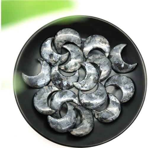 1pc Natural Labradorite Moon Shaped Gemstone Healing Crystal Specimen Polished Stones Natural Stones and Minerals