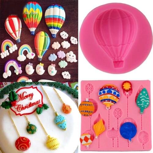 1pcs Hot Air Balloon 3D Silicone Mold Bakeware Cooking Tools Christmas Balloon Sugar Jelly Chocolate Soap Cake Decor