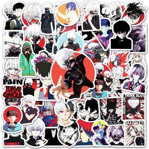 10/51pcs Japan Anime Tokyo Ghoul Sticker Graffiti for Luggage Laptop Skateboard Bicycle Decal Pegatinas Stickers Children Gift