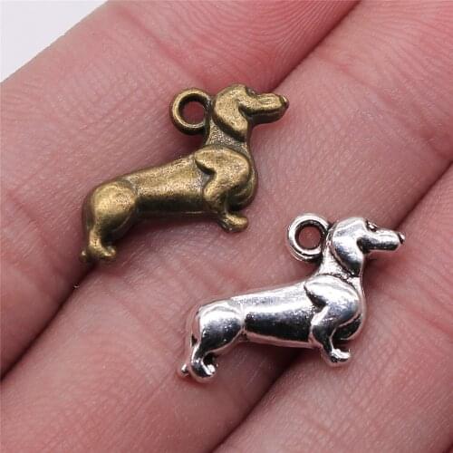 20pcs 20x15mm Antique Silver Color Antique Bronze Dachshund Dog Pendant Dachshund Dog Charm Pendant Dog Pendants Charm