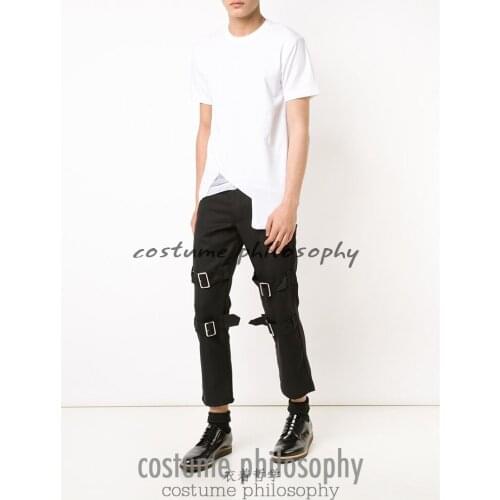 27-44 ! 2016 New Mens clothing plus size Male slim skinny pants ankle length trousers pencil pants jeans stage singer costumes