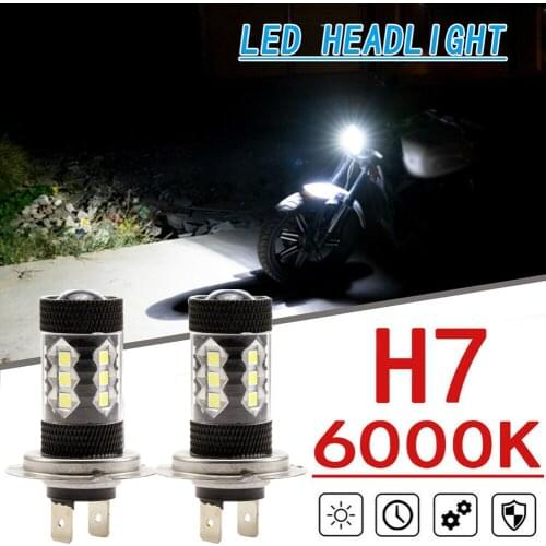 2x H7 80W LED Headlight Bulbs White 6000K For BMW S1000RR 2009-2018 S1000XR H7 80W High Power White LED Bulbs
