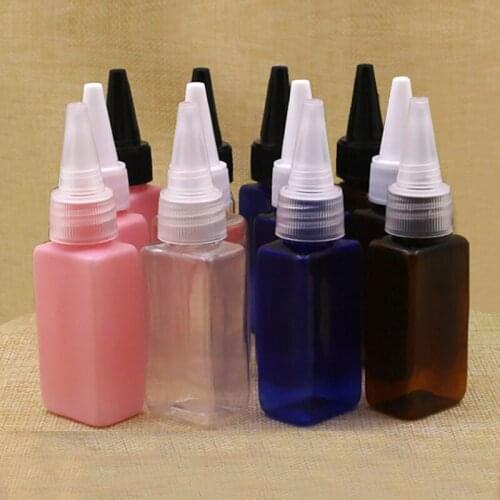 30ml Square Plastic Container For Cosmetics Screw Cap Travel Bottles With Pointed Mouth liquid Shower Gel shampoo bottle