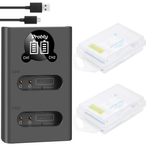 2PCS 1850mah For Nikon EN EL23 EN-EL23 Battery + Dual Charger for Compatible with Nikon Coolpix P600 P610 B700 P900 S810c