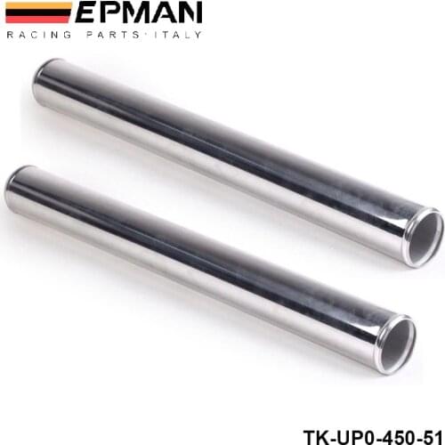 2pcs/unit 51mm 2" Aluminum Turbo Intercooler Pipe Piping Tube Tubing Straight L:450mm Universal EP-UP0-450-51