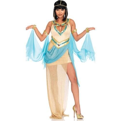 Free Shipping The queen of Egypt Halloween Cospaly Costume Greek Goddess Women Sexy Fancy Dress with Headdress+hand yarn+skirt