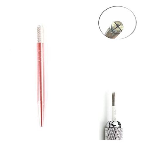 Lock-Pin Device Round Flex Needle Manual Permanent Makeup Embroidered Eyebrow Tattoo Pen Tebori Microblading Stainless Steel