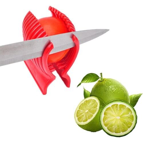 1PC Tomato Slicer Holder FDA Plastic Fruit Vegetable Cutter Red Tomato Holder Slicer Guide Potato Onion Holder Cutter OK 0504