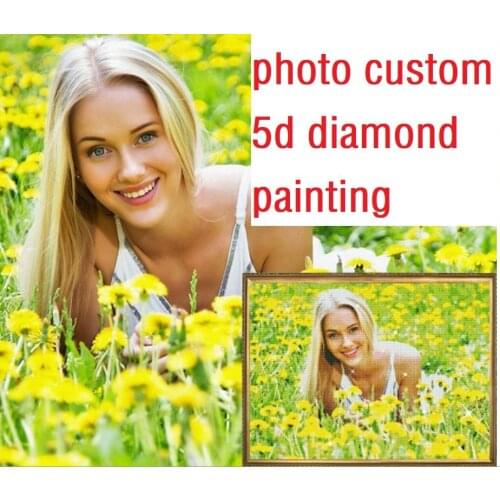 Photo Custom Diamond Embroidery Painting Portrait Diy Mosaic Stone Sticker Wall Decor Puzzle Picture Toy Diamond Dotz Large Size